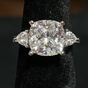 Square Cushion Cut CZ Cocktail Ring